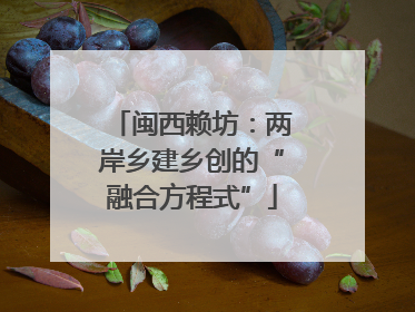 闽西赖坊：两岸乡建乡创的“融合方程式”