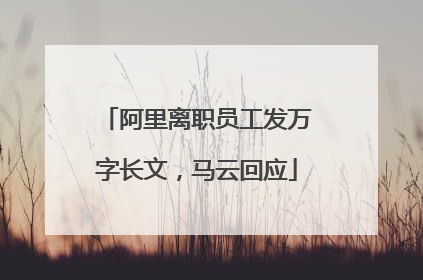 阿里离职员工发万字长文，马云回应