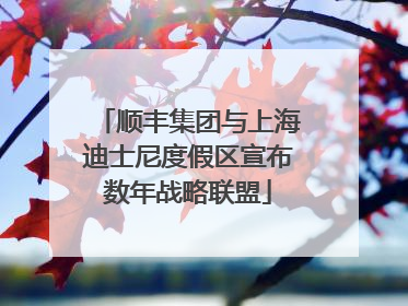 顺丰集团与上海迪士尼度假区宣布数年战略联盟