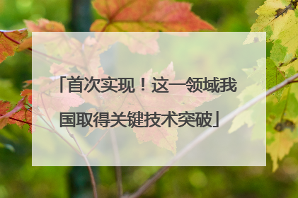 首次实现！这一领域我国取得关键技术突破