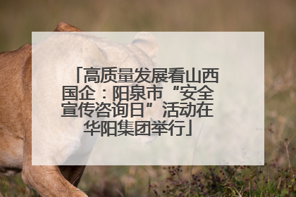 高质量发展看山西国企：阳泉市“安全宣传咨询日”活动在华阳集团举行