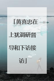 黄喜忠在上犹调研督导和下访接访