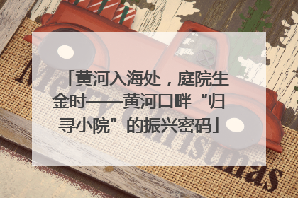 黄河入海处，庭院生金时——黄河口畔“归寻小院”的振兴密码