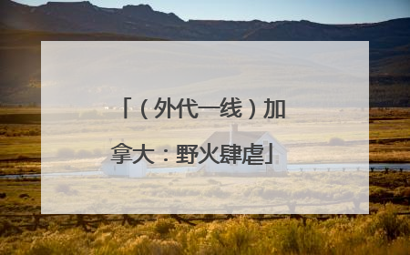 （外代一线）加拿大：野火肆虐