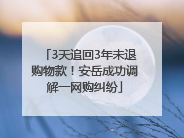 3天追回3年未退购物款！安岳成功调解一网购纠纷