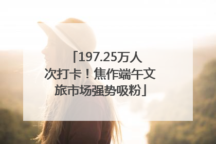 197.25万人次打卡！焦作端午文旅市场强势吸粉