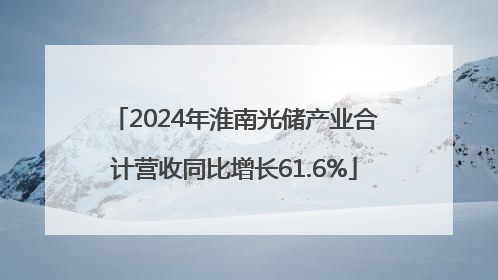 2024年淮南光储产业合计营收同比增长61.6%