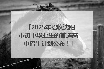 2025年招收沈阳市初中毕业生的普通高中招生计划公布！