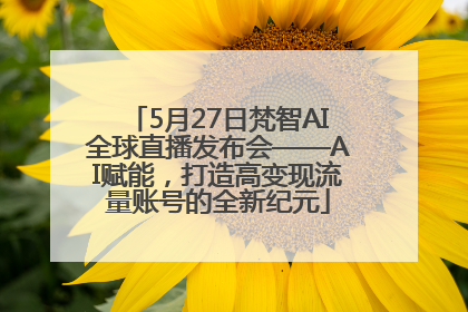 5月27日梵智AI全球直播发布会——AI赋能，打造高变现流量账号的全新纪元