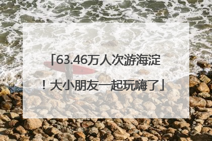 63.46万人次游海淀！大小朋友一起玩嗨了