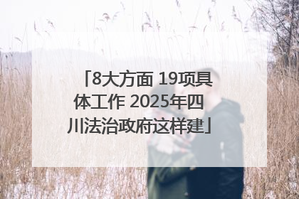 8大方面 19项具体工作 2025年四川法治政府这样建