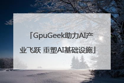 GpuGeek助力AI产业飞跃 重塑AI基础设施